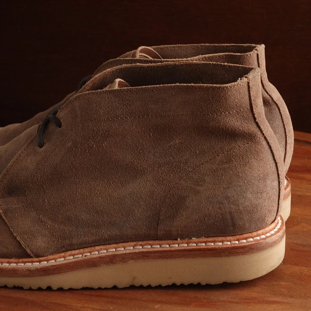 Rhodes Boots Men SZ 10.5 Brown Chukka Wedge Suede Heritage Classic Comfort Ankle